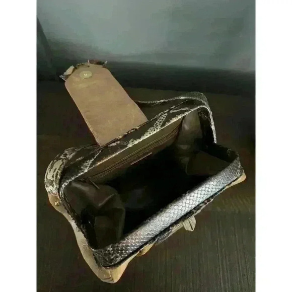 Sharif Vintage Leather Purse Shoulder/Crossbody Western Camel Tan Snakeskin USA‎ - Picture 8 of 14